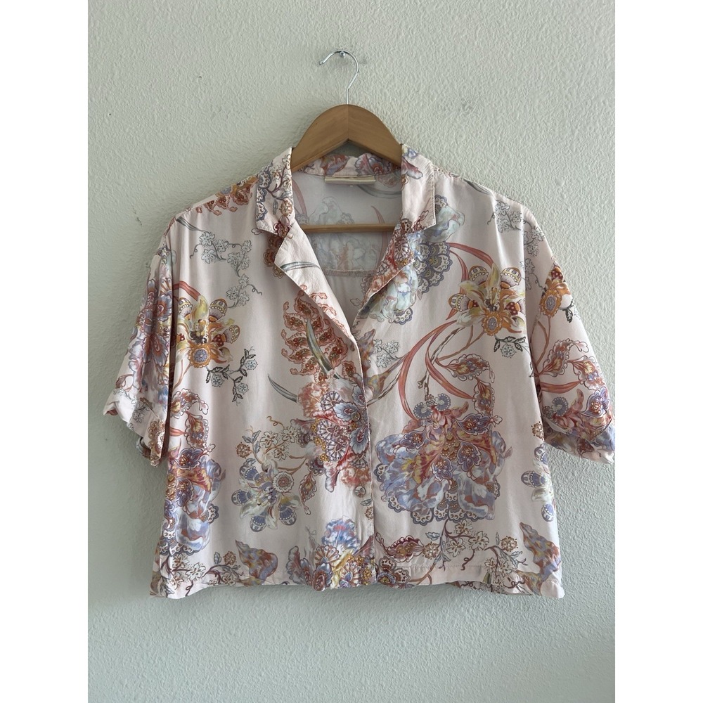 Papinelle Pajama Top Paisle Pink Drop XS Boho Soft Relaxed